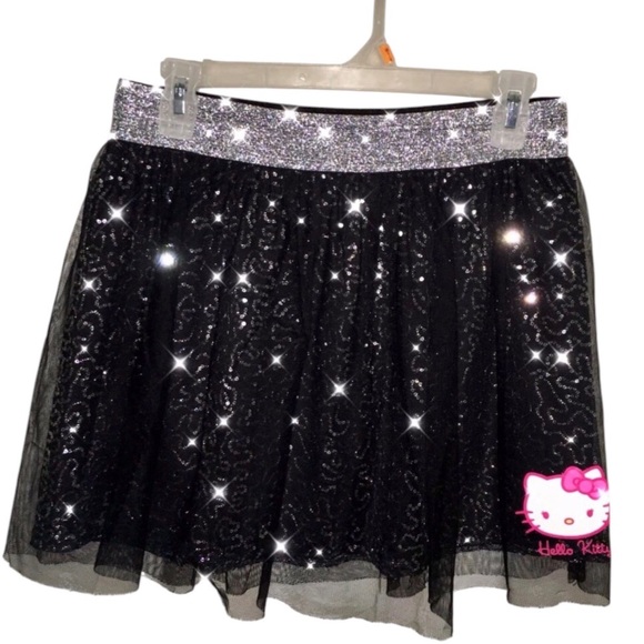 HELLO KITTY Black Sequin Sparkly Skirt 🌸 - Picture 1 of 8